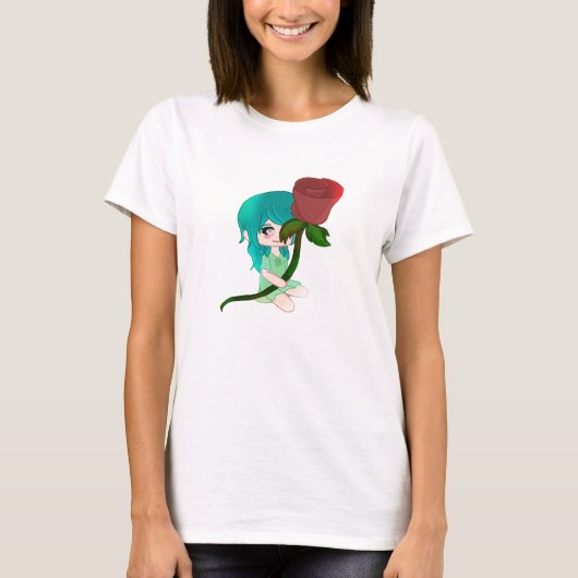 Chibi Roos met een Rozen T-shirt (Voorkant)