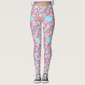 Chibi roze Axolotl patroon Chido Leggings (Voorkant)