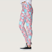 Chibi roze Axolotl patroon Chido Leggings (Links)