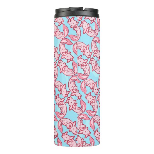 Chibi roze Axolotl patroon Chido Thermosbeker (Achterkant)