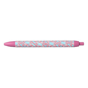 Chibi roze Axolotl patroon Chido Zwarte Inkt Pen