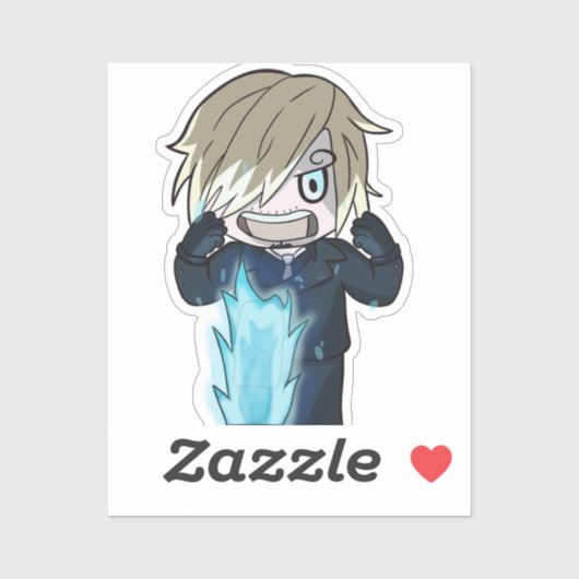Chibi Sanji Blue Flame - Anime Style Sticker (Vel)