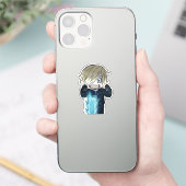 Chibi Sanji Blue Flame - Anime Style Sticker (Telefoon)