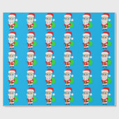 Chibi Santa Claus Cadeaupapier (Vlak)