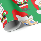 chibi santa claus cadeaupapier (Rol Hoek)