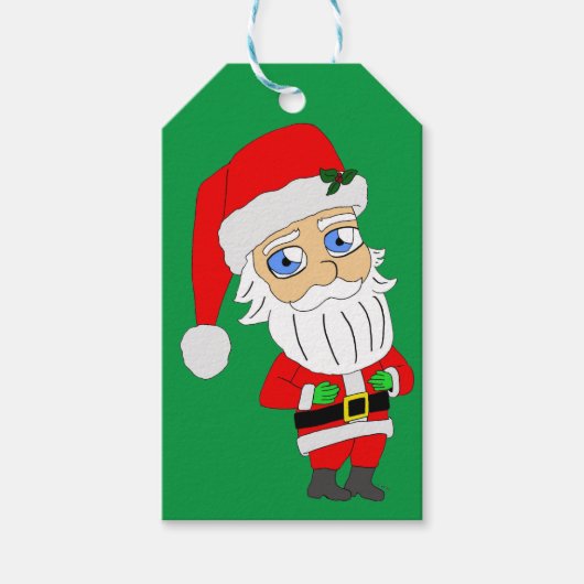 chibi santa claus gift labels cadeaulabel (Voorkant)