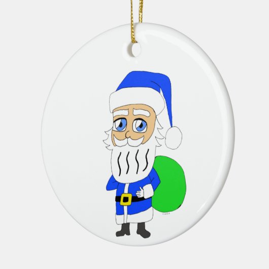 chibi Santa Claus Keramisch Ornament (Links)