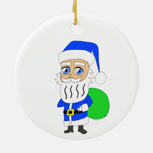chibi Santa Claus Keramisch Ornament (Achterkant)