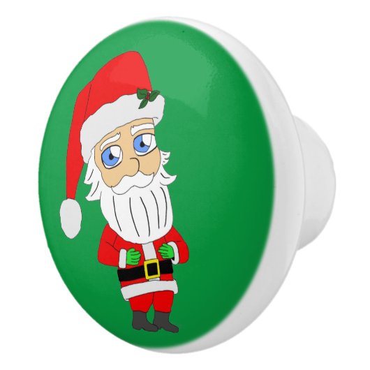 chibi santa claus keramische knop (Rechts)