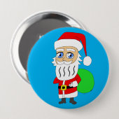 Chibi Santa Claus Ronde Button 4,0 Cm (Voorkant /achterkant)