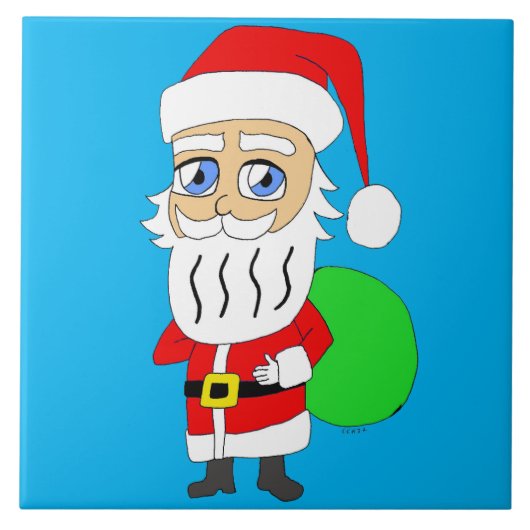 Chibi Santa Claus Tegeltje (Voorkant)