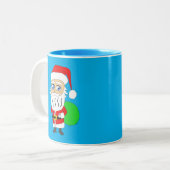 Chibi Santa Claus Tweekleurige Koffiemok (Voorkant links)