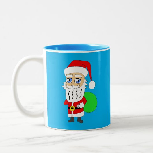 Chibi Santa Claus Tweekleurige Koffiemok (Links)