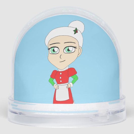 Chibi Santa en mevrouw Claus Sneeuwbol (Achterkant)