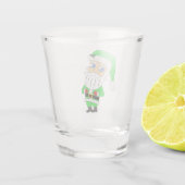 Chibi Santa green suit Shot Glas (Achterkant)