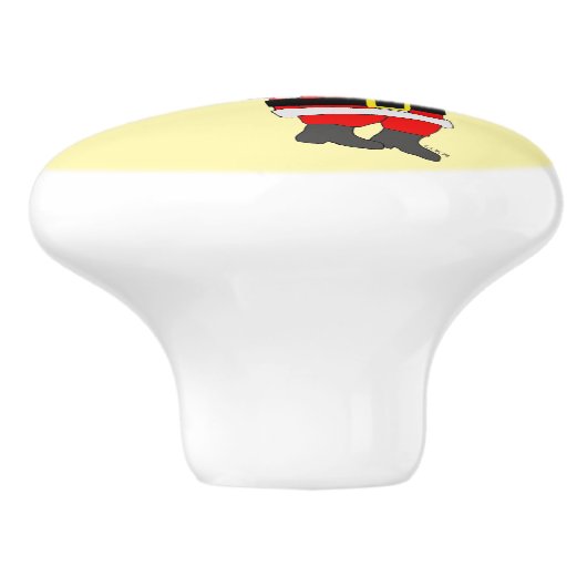 Chibi Santa Keramische Knop (Zijkant)