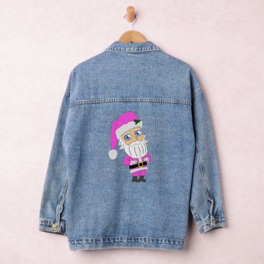 Chibi Santa pink suit Denim Jacket (Hangar)