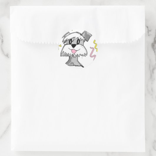 Chibi Schnauzer Ronde Sticker (Tas)