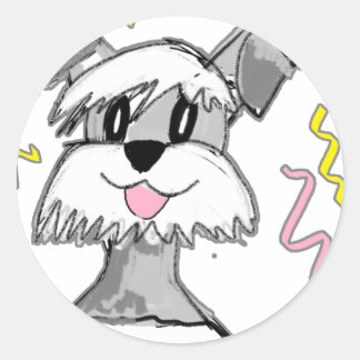 Chibi Schnauzer Ronde Sticker