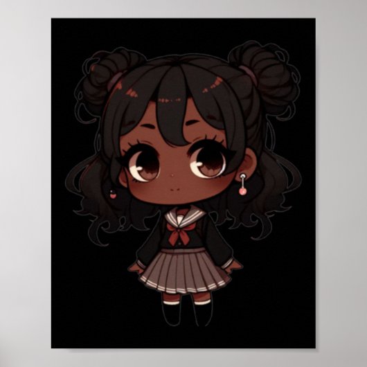 Chibi School Uniform Sticker Poster (Voorkant)