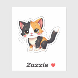 Chibi Schotse Kat Sticker – Kawaii Cadeau