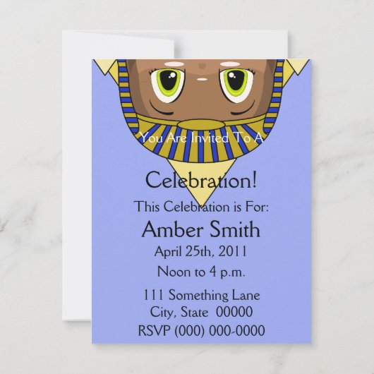 Chibi sfinx met piramides kaart (Achterkant)