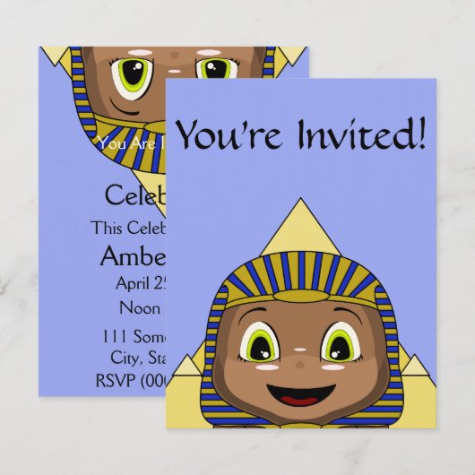 Chibi sfinx met piramides kaart (Voorkant / Achterkant)