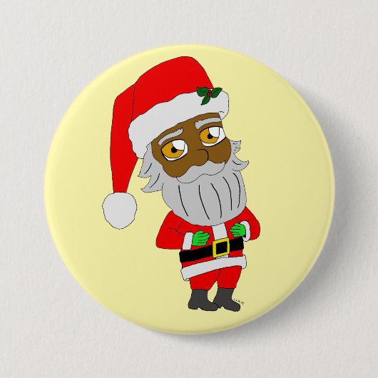 Chibi Sinterklaas Ronde Button 7,6 Cm (Voorkant)
