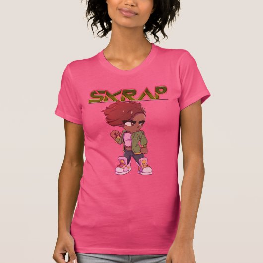 Chibi Skrap pink ladies tee T-shirt (Voorkant)