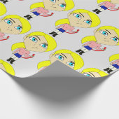 chibi " slecht " meisje cadeaupapier (Hoek)