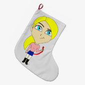 chibi " slecht " meisje grote kerstsok (Voorkant (Hangend))