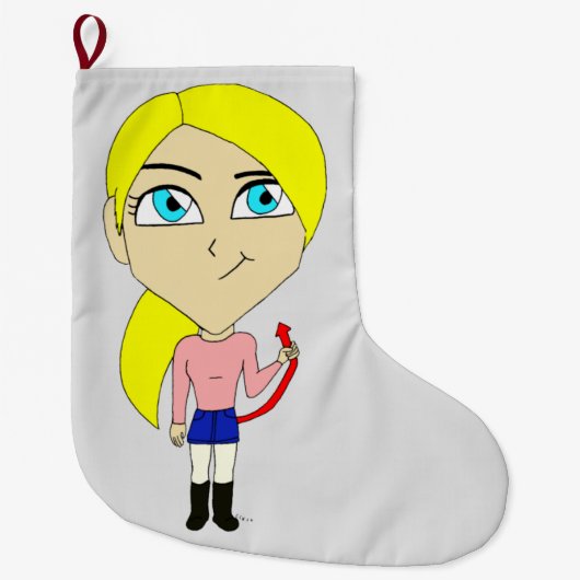 chibi " slecht " meisje grote kerstsok (Voorkant)