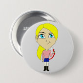 chibi " slecht " meisje ronde button 7,6 cm (Voorkant /achterkant)