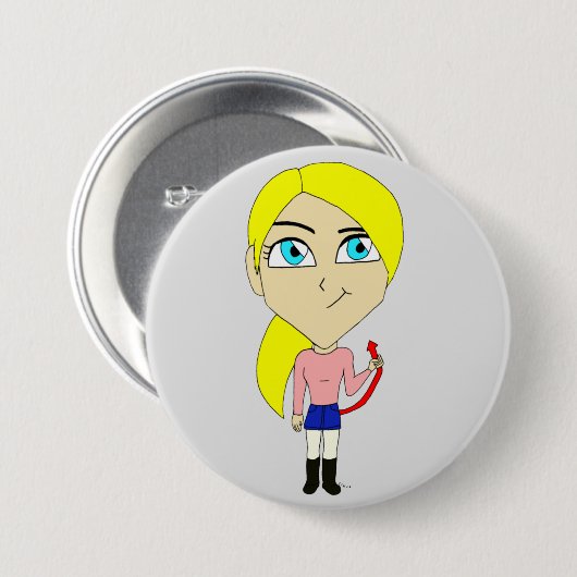 chibi " slecht " meisje ronde button 7,6 cm (Voorkant /achterkant)