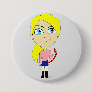 chibi " slecht " meisje ronde button 7,6 cm