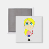 chibi 'slechte' meisje   magneet (Voorkant / Achterkant)