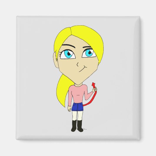 chibi 'slechte' meisje   magneet (Voorkant)