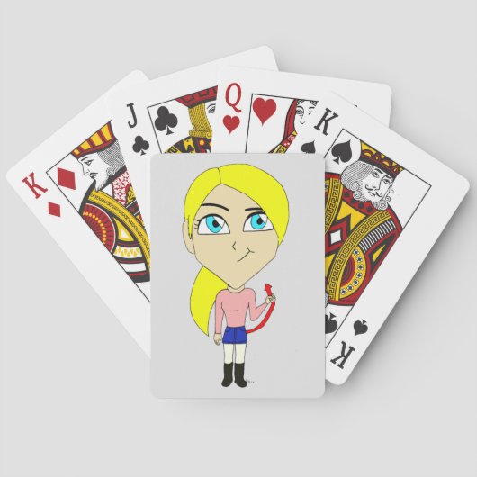 chibi "slechte" meisje pokerkaarten (Achterkant)