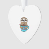 Chibi Sloth Coffee Lover � Cute Kawaii Sloth Huggi Ornament (voorkant)