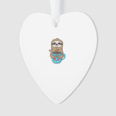 Chibi Sloth Coffee Lover � Cute Kawaii Sloth Huggi Ornament (voorkant)