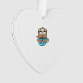 Chibi Sloth Coffee Lover � Cute Kawaii Sloth Huggi Ornament (voorkant)