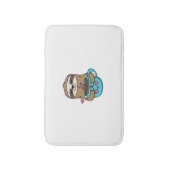 Chibi Sloth Coffee Lover – Schattigee Kawaii Sloth Badmat (Voorkant Verticaal)