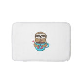 Chibi Sloth Coffee Lover – Schattigee Kawaii Sloth Badmat (Voorkant)