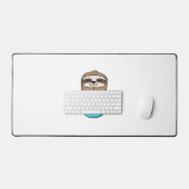 Chibi Sloth Coffee Lover – Schattigee Kawaii Sloth Bureaumat (Keyboard & Muis)
