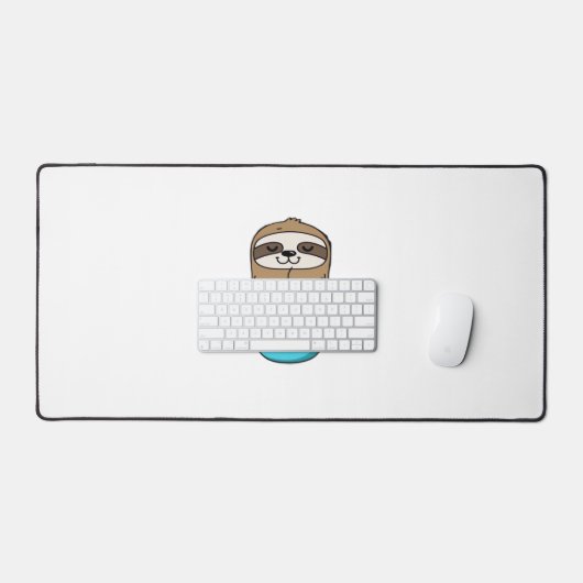 Chibi Sloth Coffee Lover – Schattigee Kawaii Sloth Bureaumat (Keyboard & Muis)