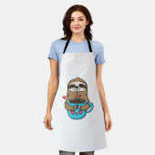 Chibi Sloth Coffee Lover – Schattigee Kawaii Sloth Schort (Gedragen)