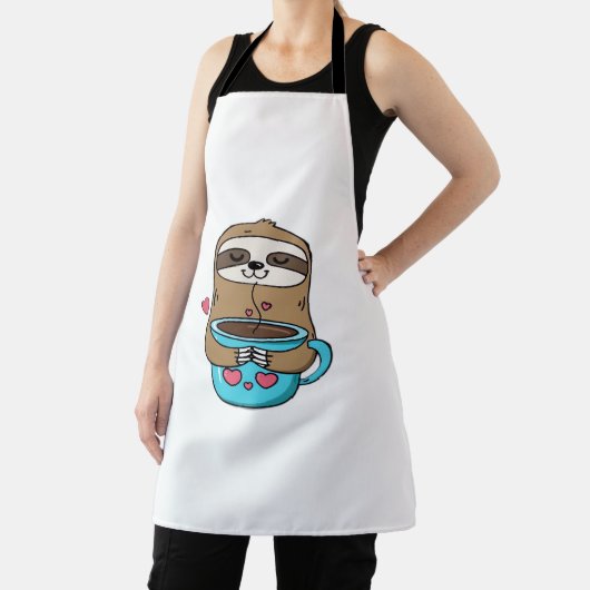 Chibi Sloth Coffee Lover – Schattigee Kawaii Sloth Schort (Insitu)
