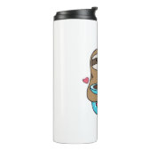 Chibi Sloth Coffee Lover – Schattigee Kawaii Sloth Thermosbeker (Gedraaid links)