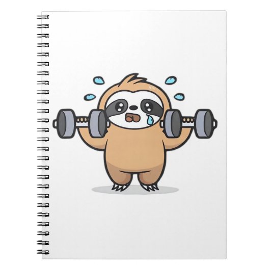 Chibi Sloth Gym Fail � Cute Kawaii Funny Workout A Notitieboek (Voorkant)
