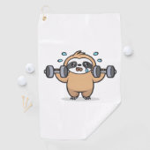 Chibi Sloth Gym Fail – Schattigee Kawaii Funny Wor Golfhanddoek (Insitu)